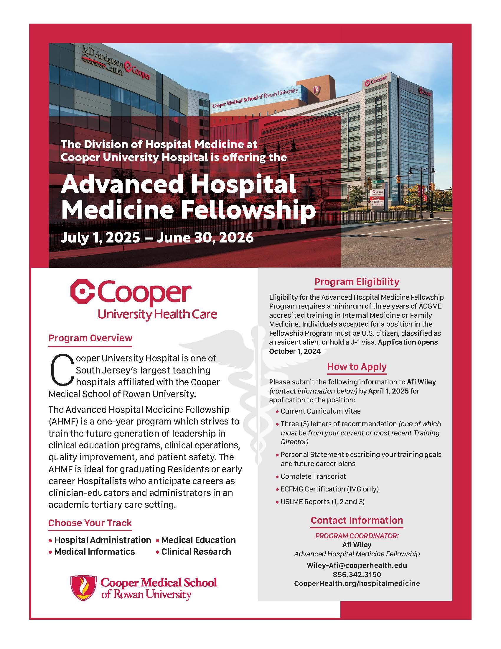 Advanced Hospital Medicine Fellowship Flyer