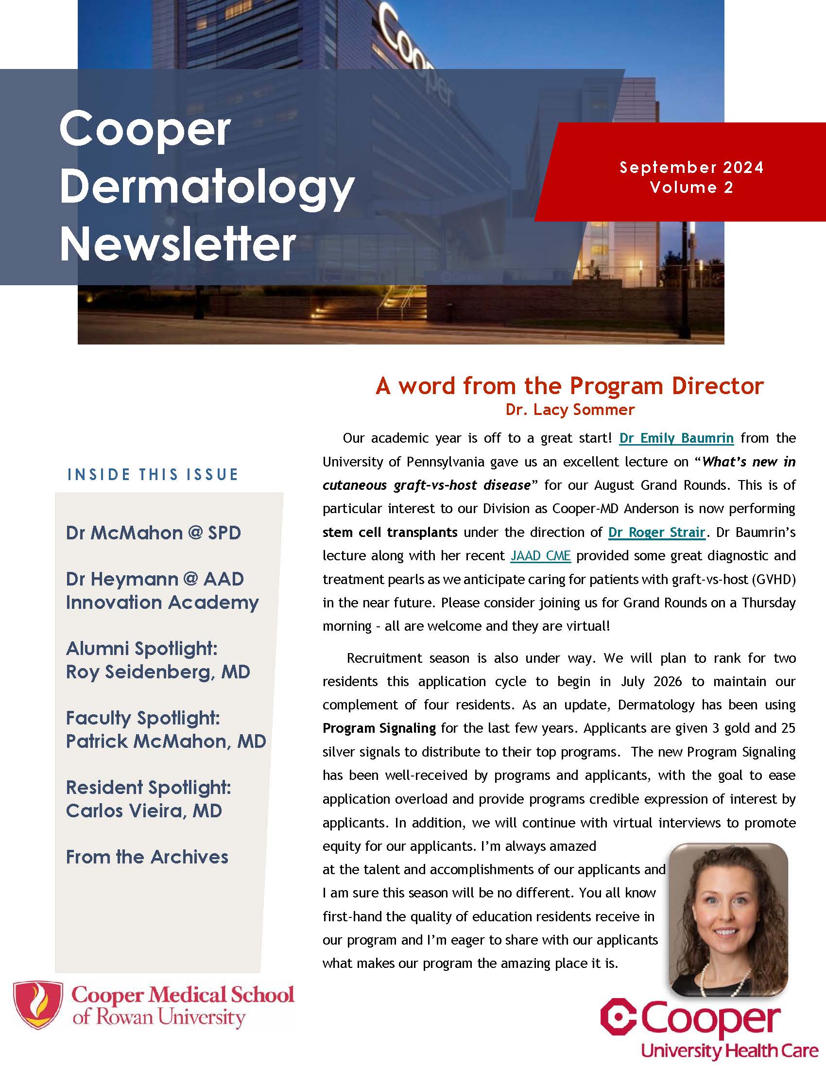 Dermatology Residency Newsletter - Vol 2 Issue 1 September 2024