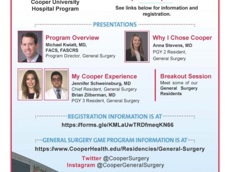 Join Us September 20 For a General Surgery Residency Virtual Open House