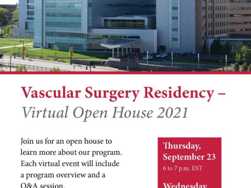 Join Us November 3 For a Vascular Surgery Residency Virtual Open House