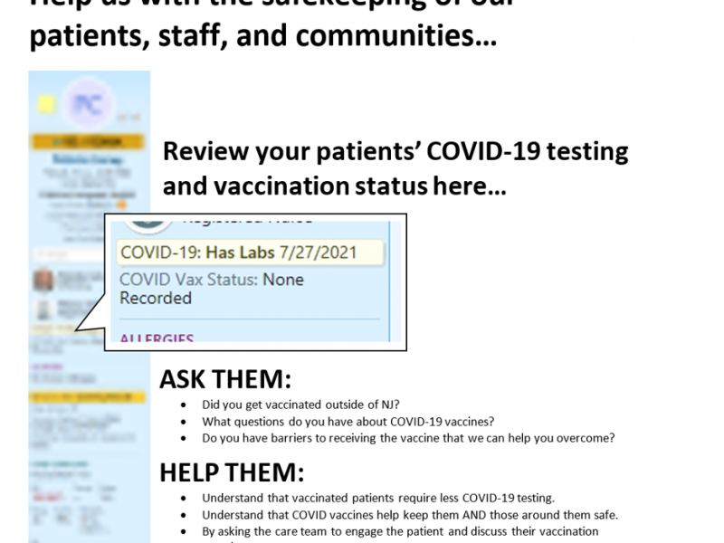 Check your patient's COVID-19 Vaccination Status
